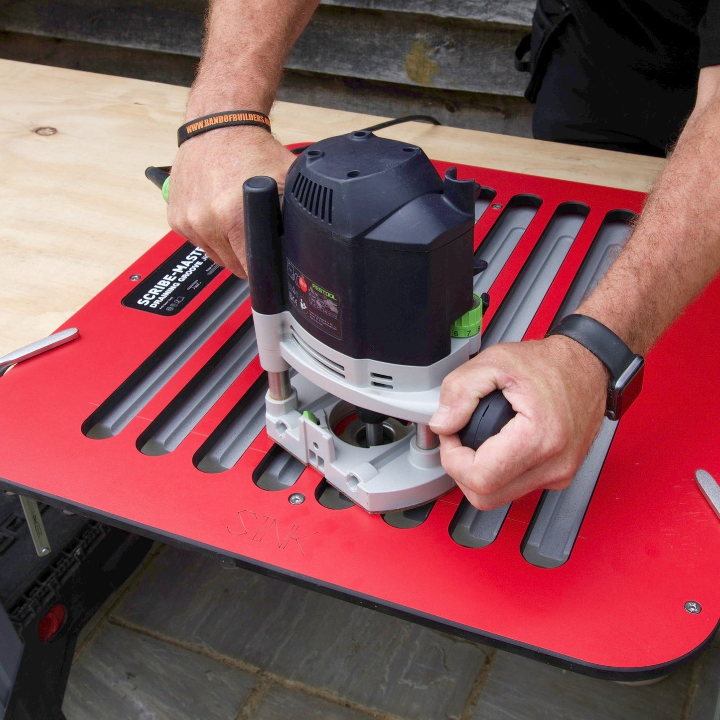 SCRIBE-MASTER - Drainer Groove Jig - Timber & Compact Laminate with Flex-Tech