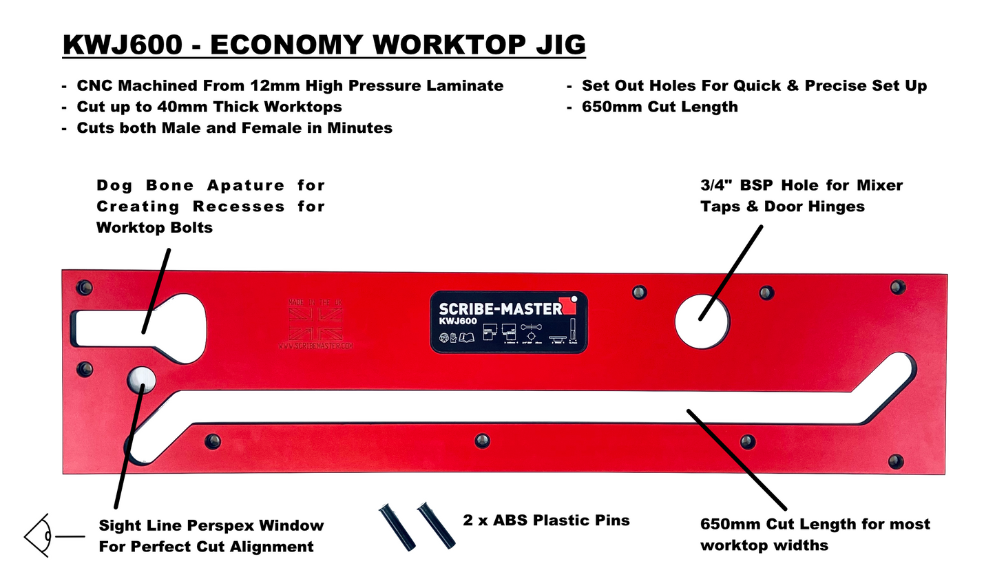 SCRIBE-MASTER - Kitchen Worktop Jig 600 with Sight Line Technology Window